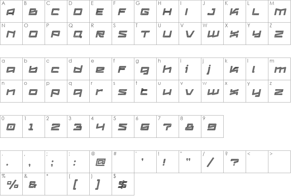 Logofontik 4F font character map preview