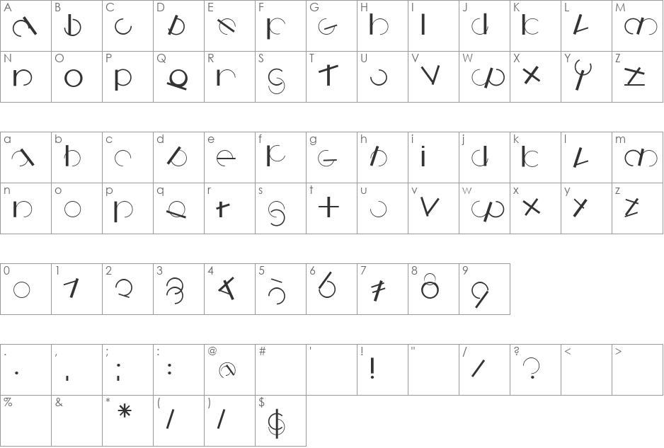 LogomatiqueShadow font character map preview