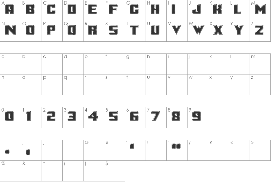 Logotronik font character map preview