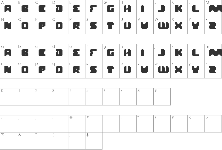 logotype font character map preview