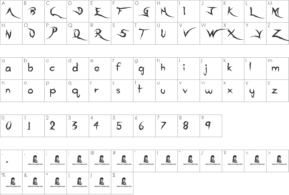 Ace Records font character map preview