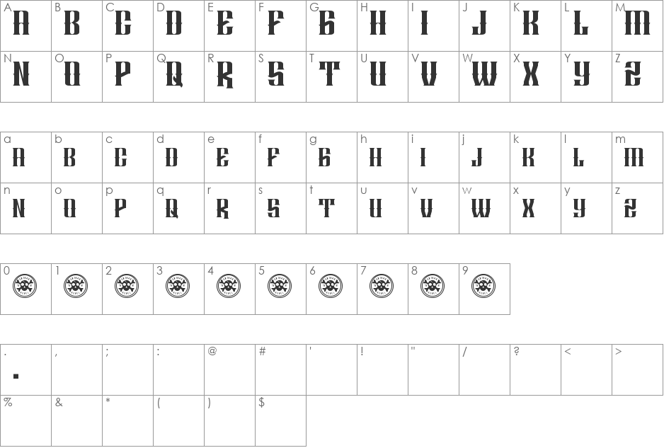 AURILIA NURLAZIKANA font character map preview
