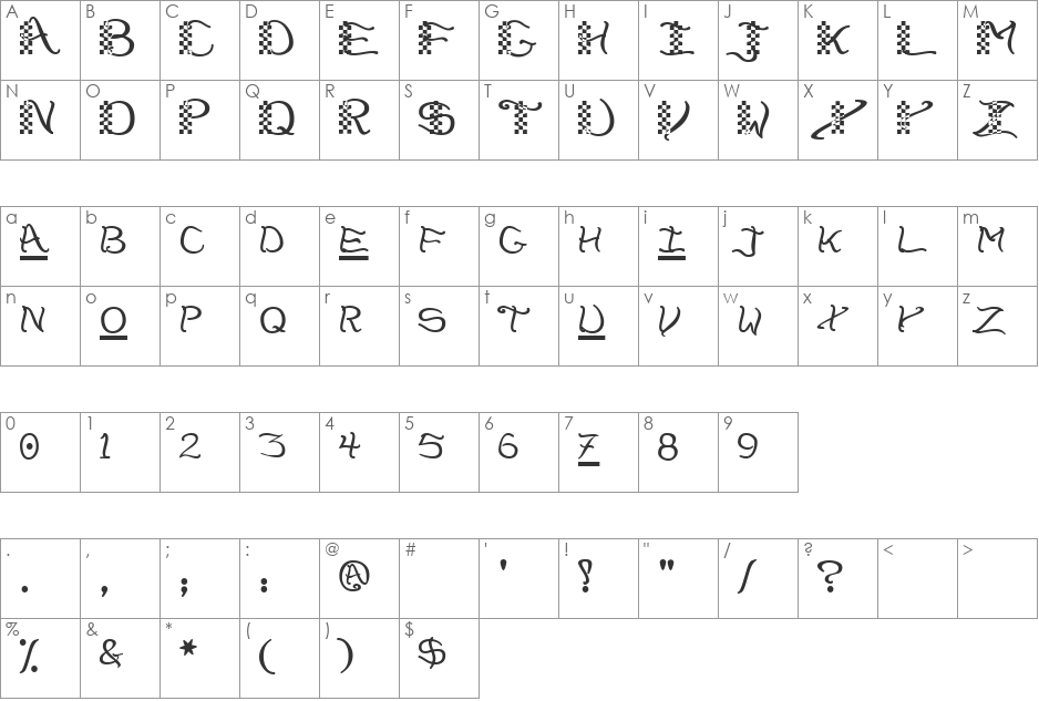 Lolo Inba font character map preview