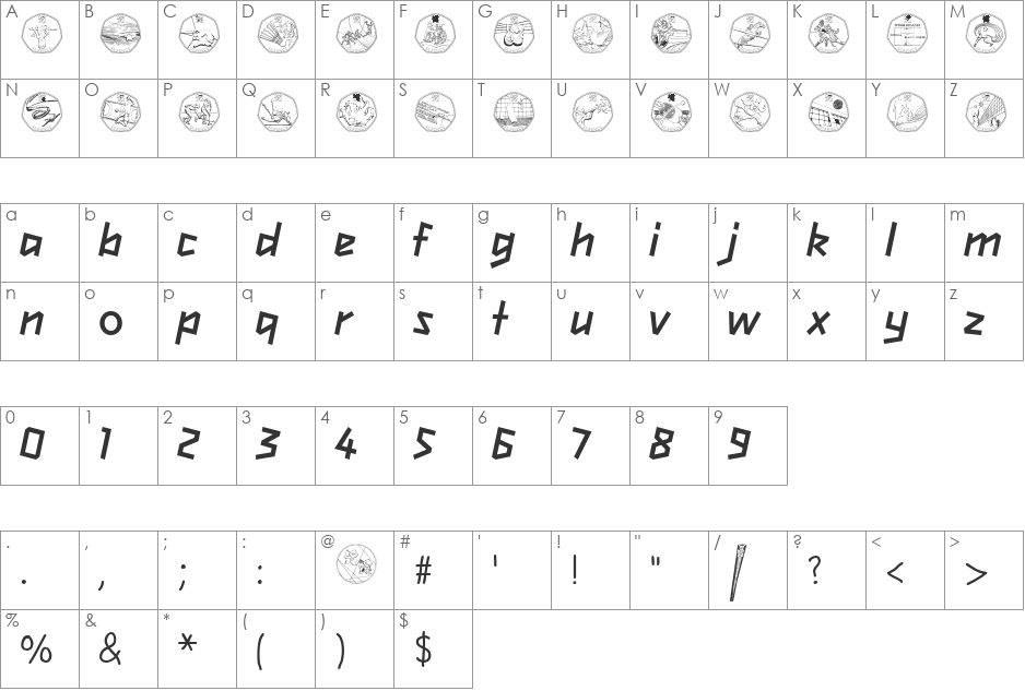 london 2012 font character map preview