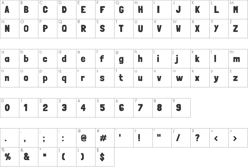 Londrina Black font character map preview