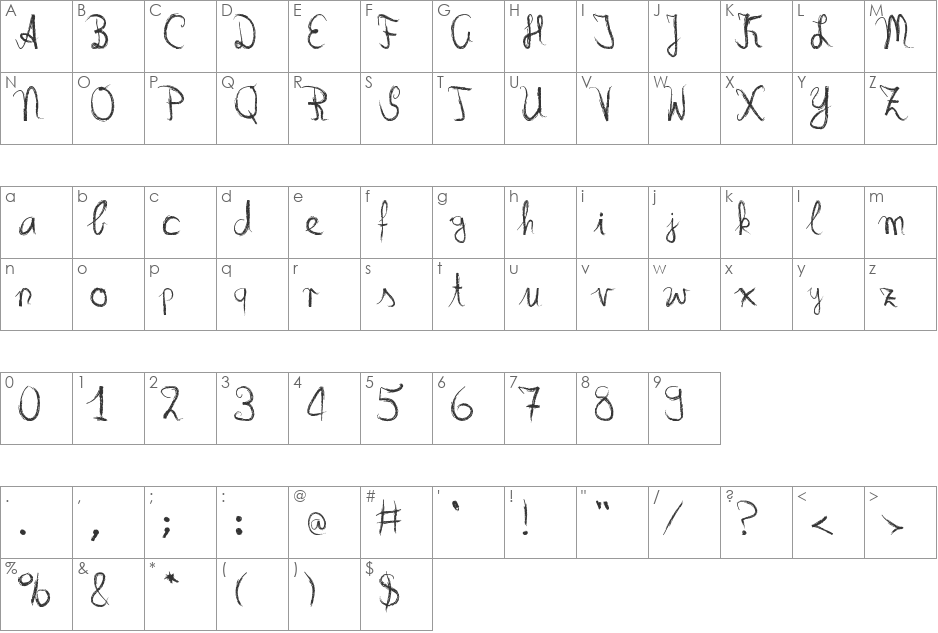 LongTimeAgo DSG font character map preview