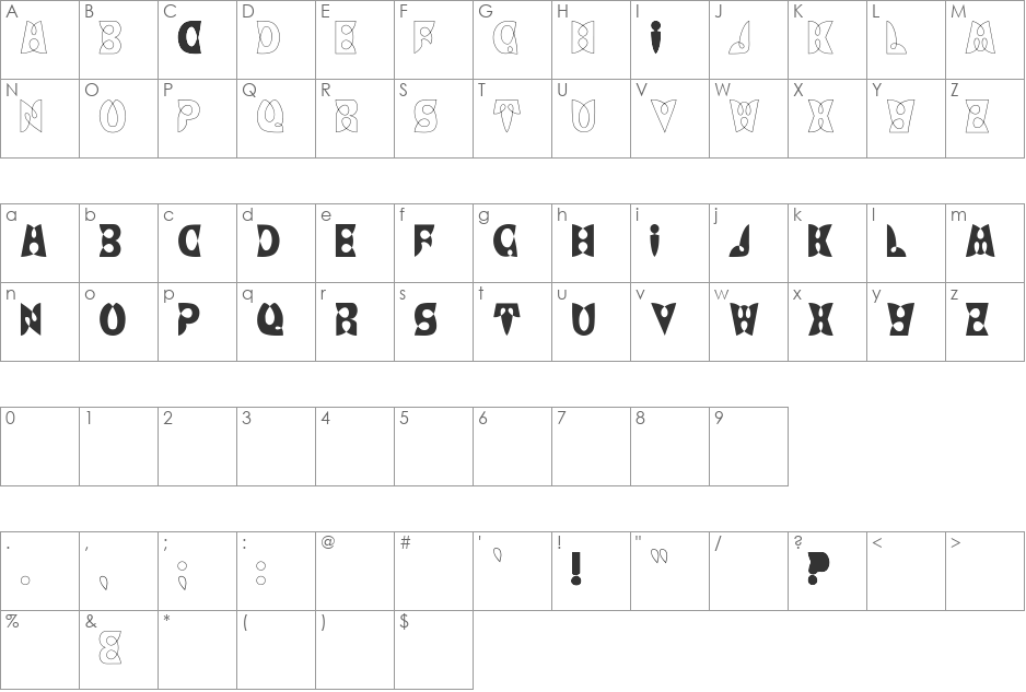 LoopDeLoop font character map preview