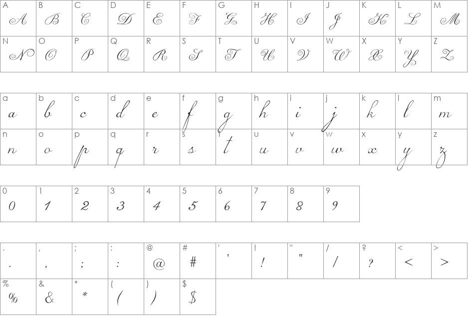 Loopi font character map preview