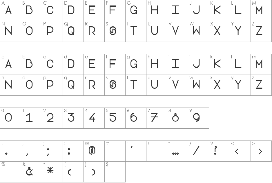 Lotte Paperfang font character map preview
