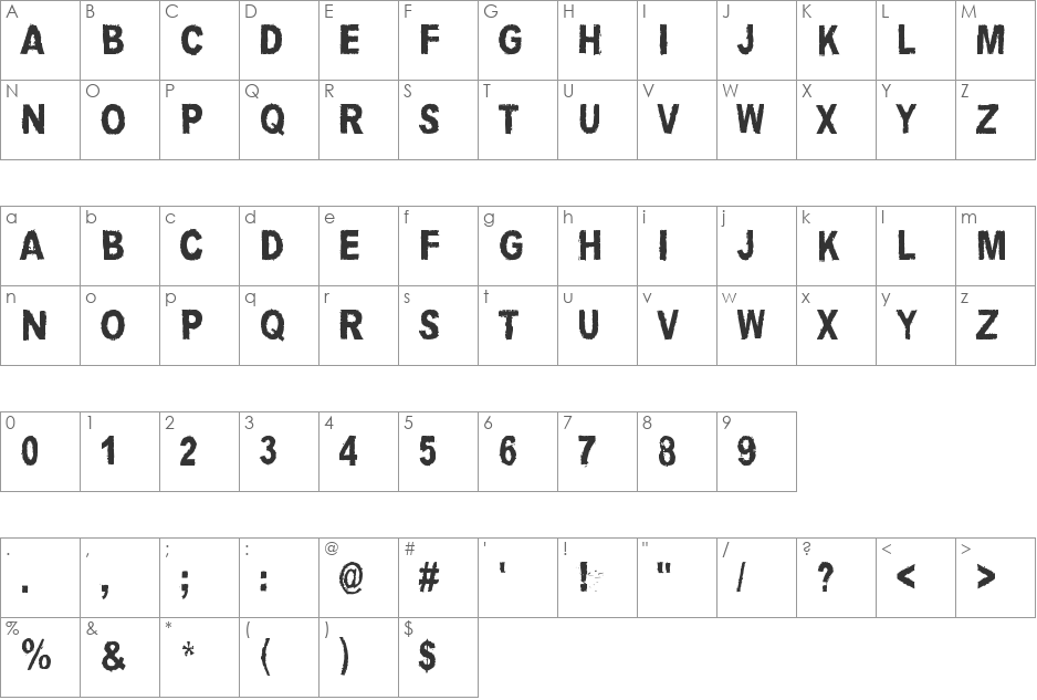 Louis Cypher font character map preview