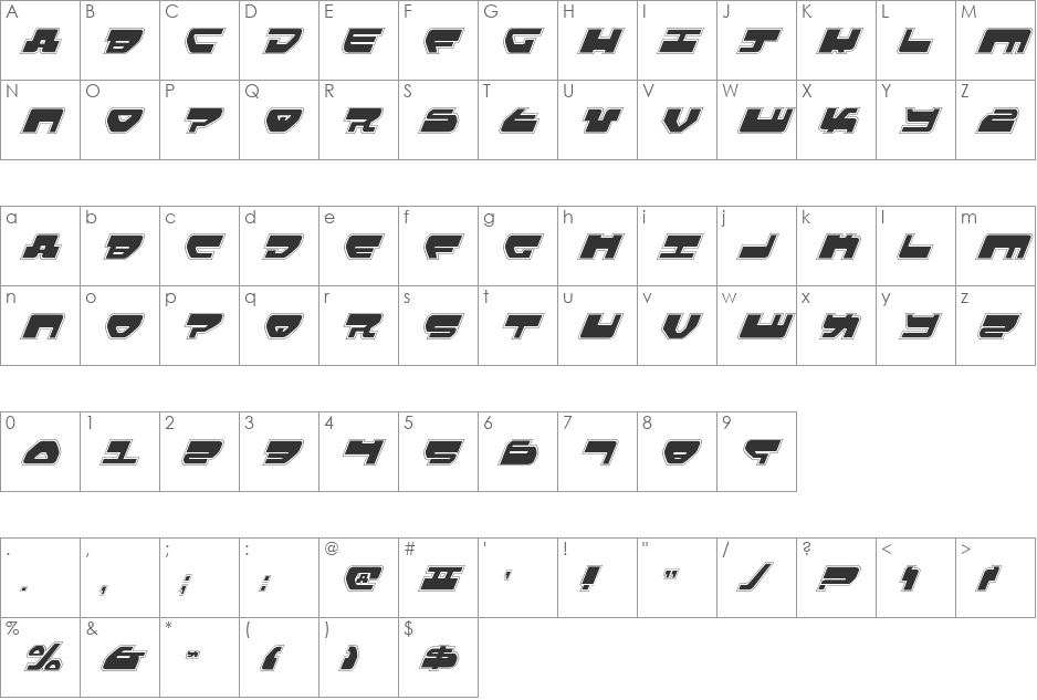 Loveladies Pro Italic font character map preview