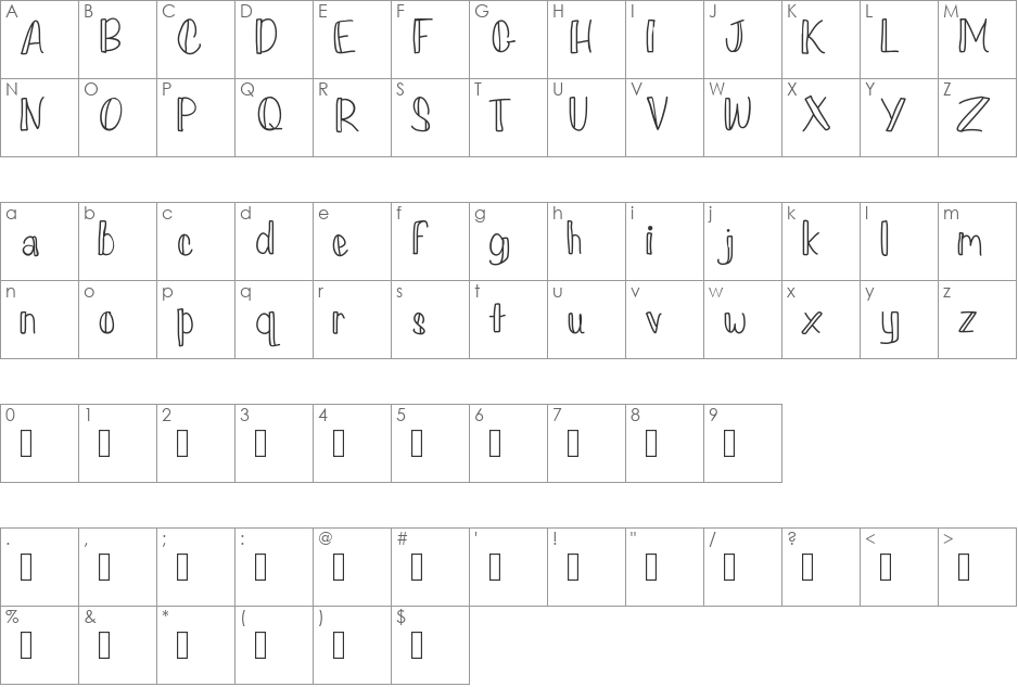 LoverlyRegularDemo font character map preview