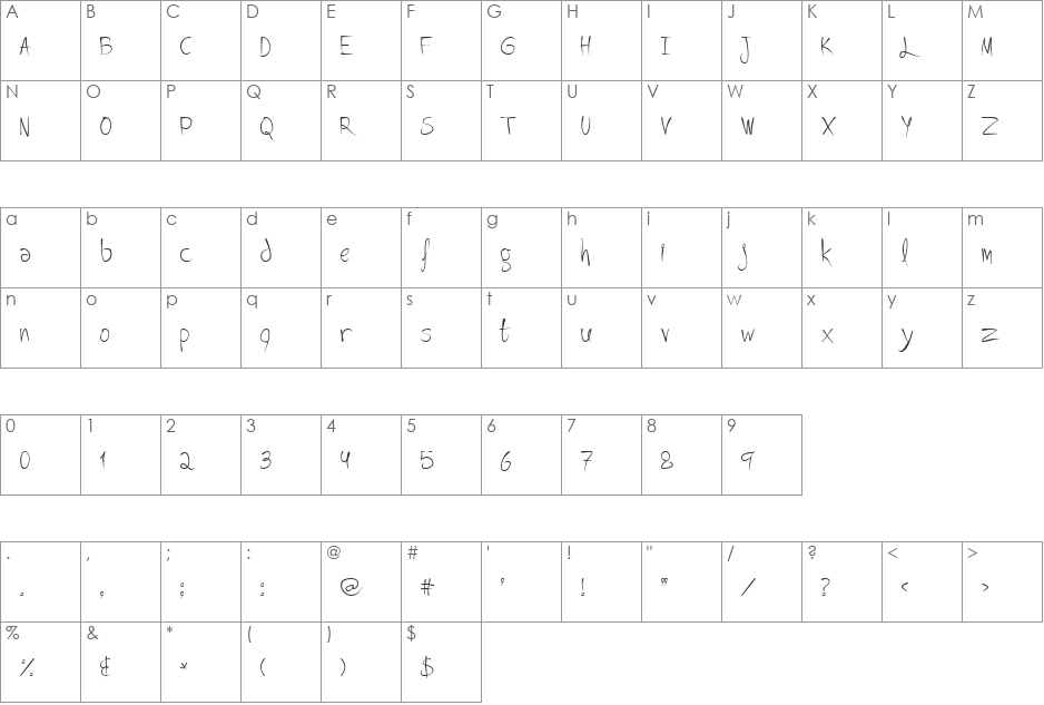 Lovitz font character map preview