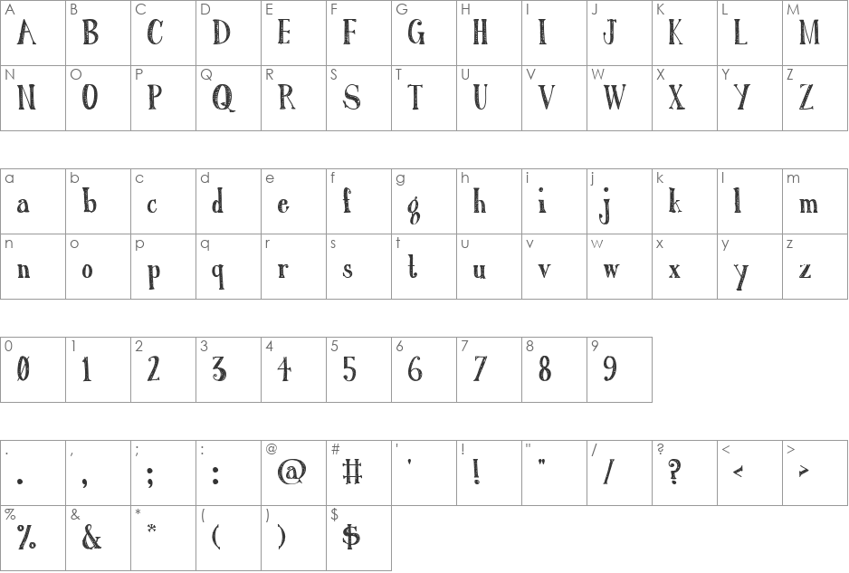 Austie Bost Roman Holiday Sketc font character map preview