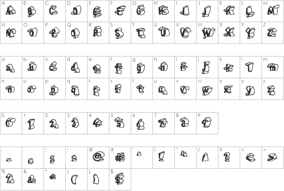 LTHenri Dimension font character map preview