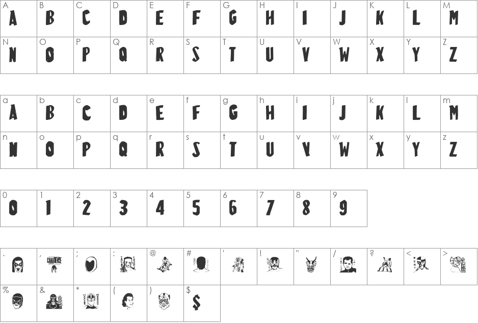 LuchitaPayol-LaRuda font character map preview