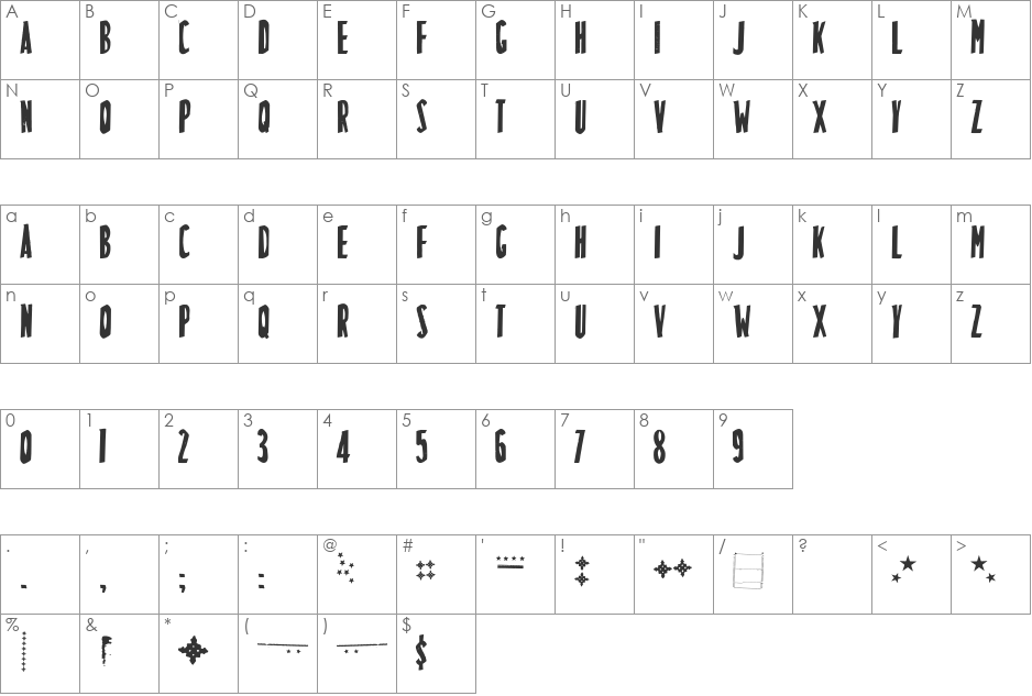 LuchitaPayol-Tecnica font character map preview