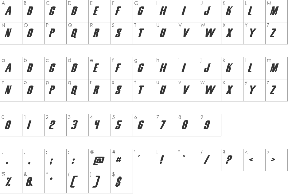 Lunch time font character map preview