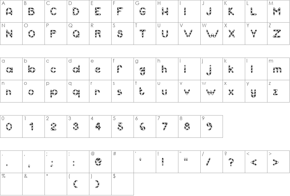 LUSA font character map preview