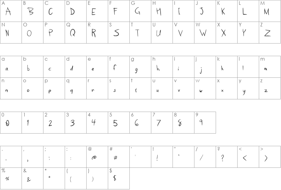 Lychee font character map preview