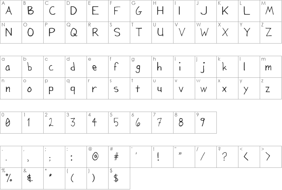 Lynch2 font character map preview