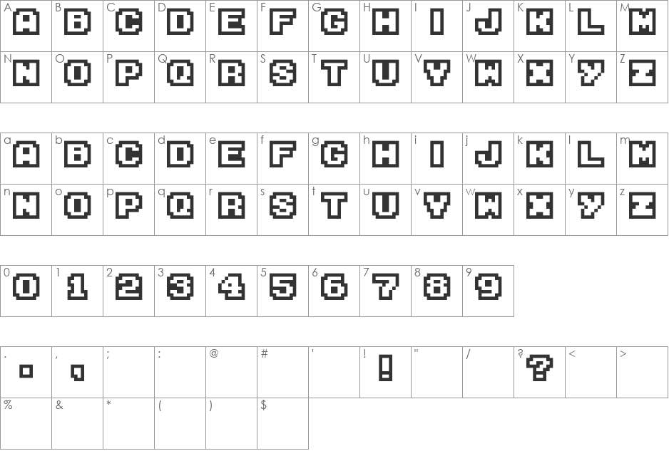 M04_FATAL FURY font character map preview