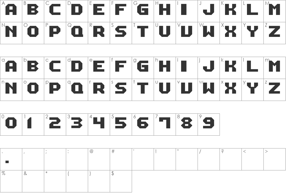 M12_MACH BIKER font character map preview