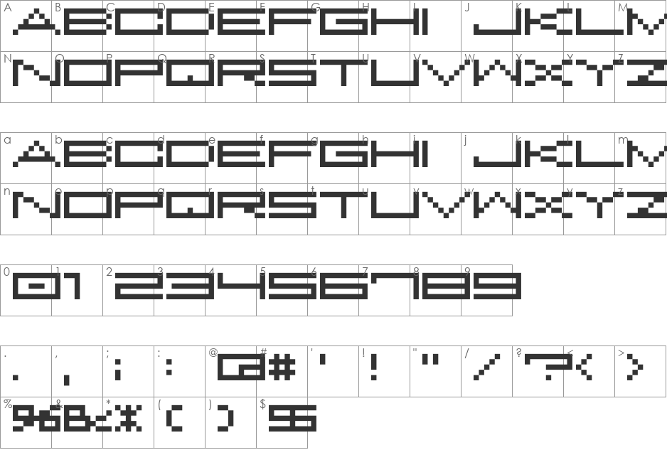 M37_FEEL THE BIT font character map preview