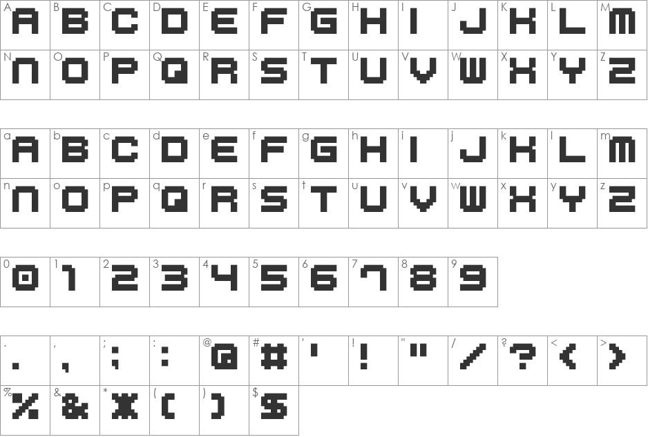M41_LOVEBIT font character map preview