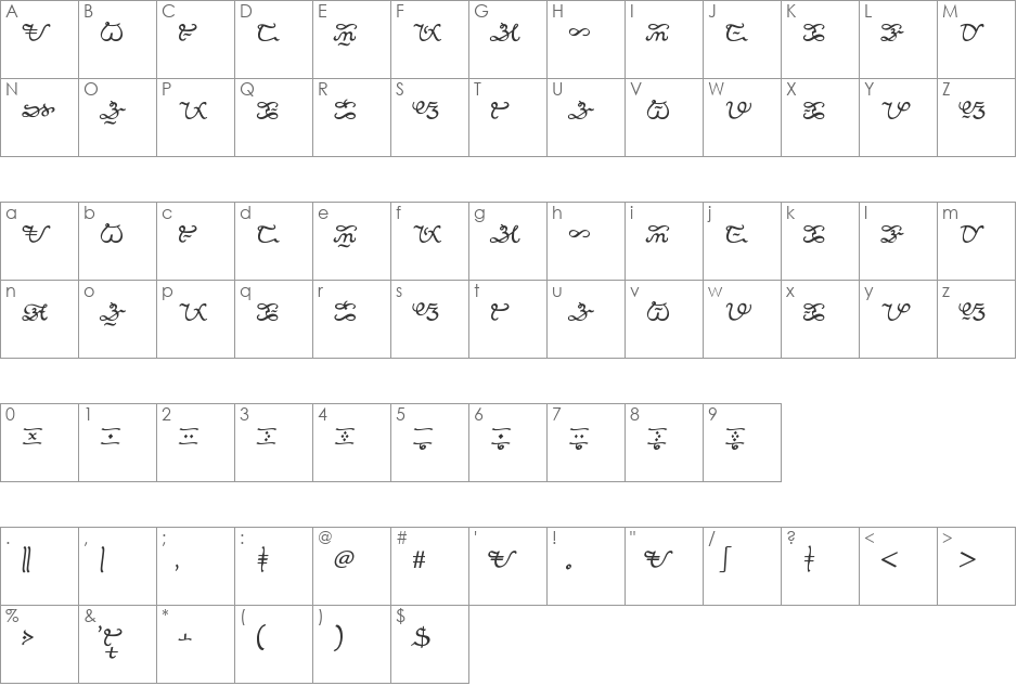 Maalong Tagalog 2 Brush Script font character map preview