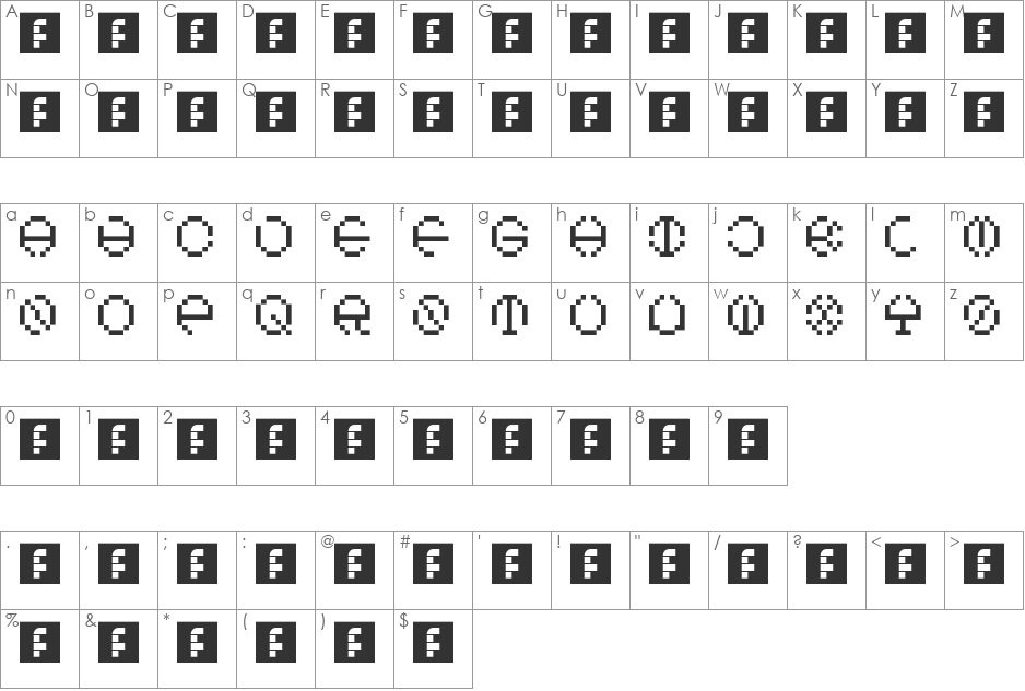 MacroFont Round font character map preview