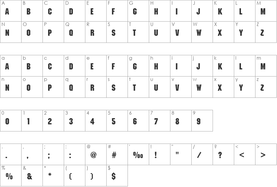 Automaton Caps Light SSi font character map preview