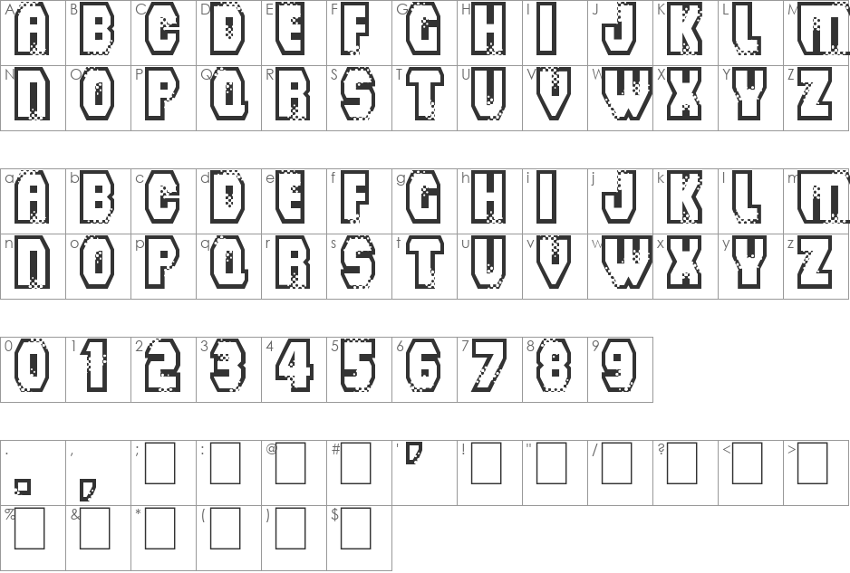Mad Groove Blast font character map preview