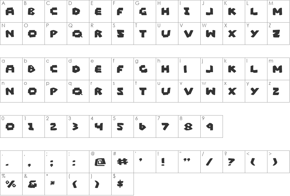 Mad Marker font character map preview