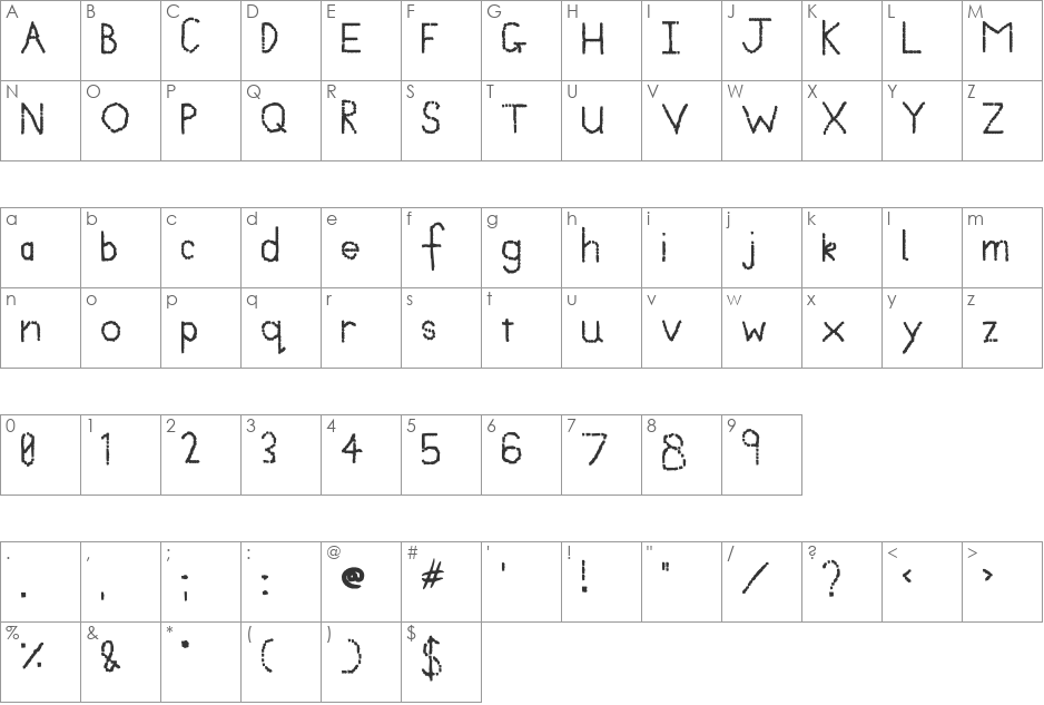 Made of Dots font character map preview