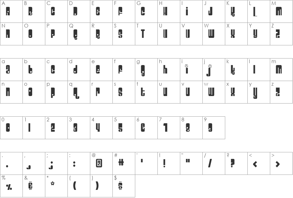 Madhuri Dixit font character map preview