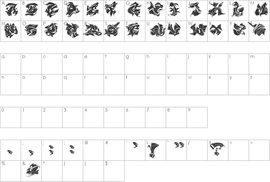 MAELSTROM font character map preview