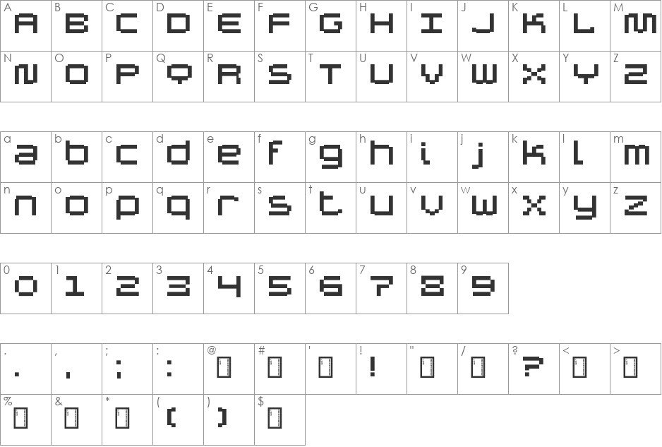 Autriche font character map preview