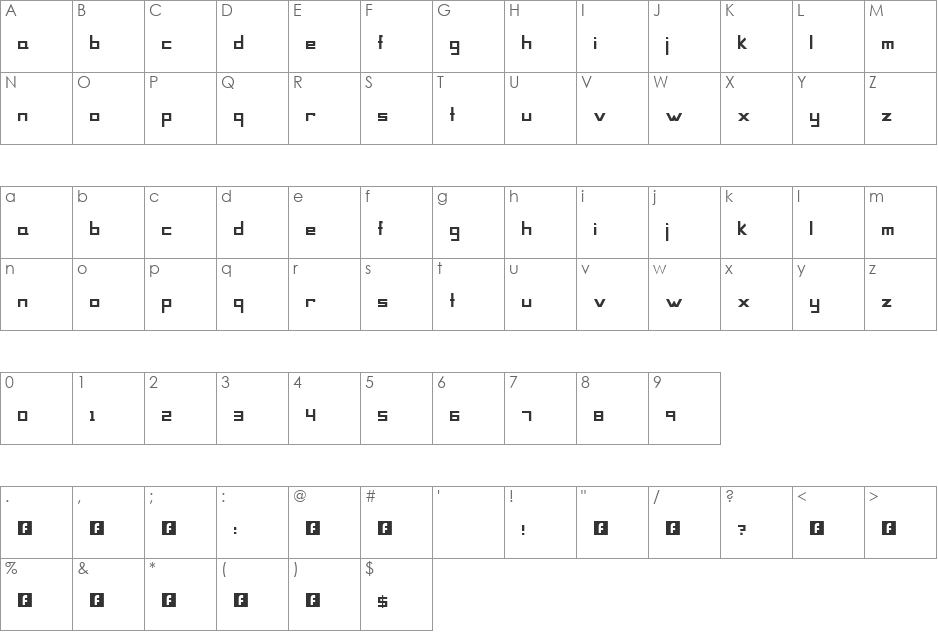 MAG Font font character map preview