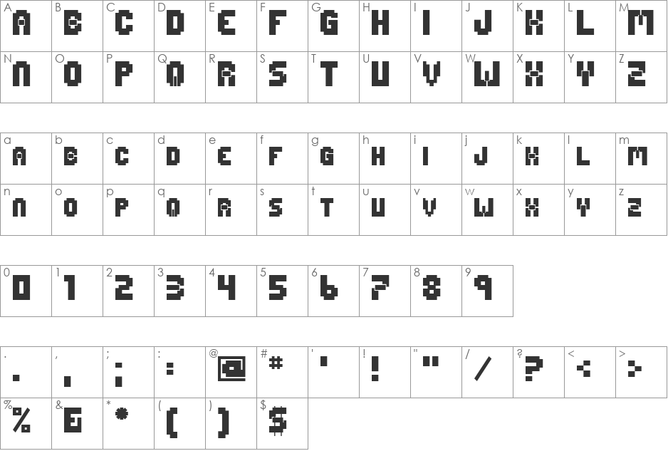 Mage 1999 font character map preview