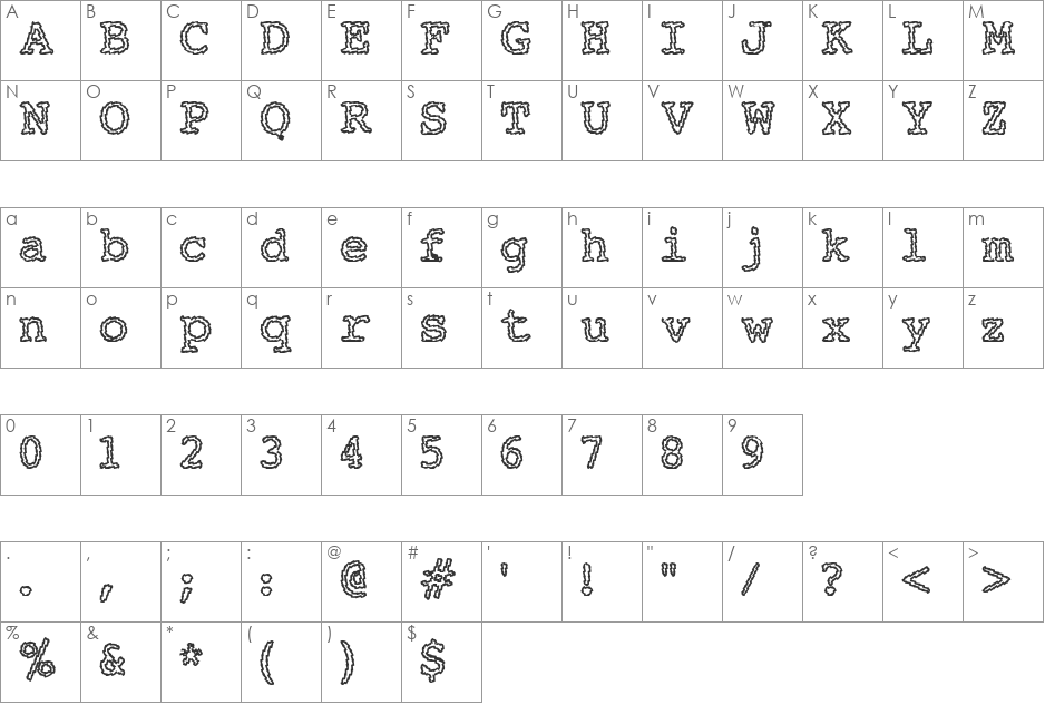 Magic font character map preview
