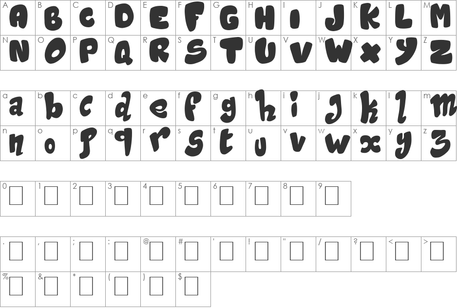 Magic Sound font character map preview