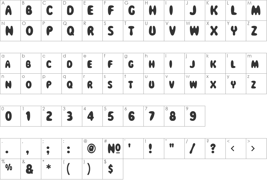Magical Mystery Tour font character map preview