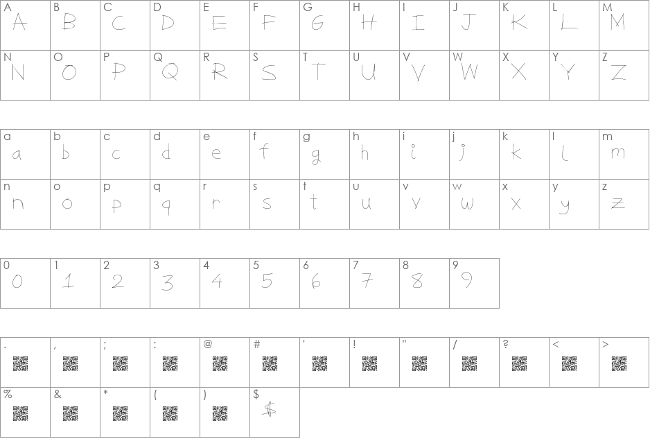 MagicStatus font character map preview
