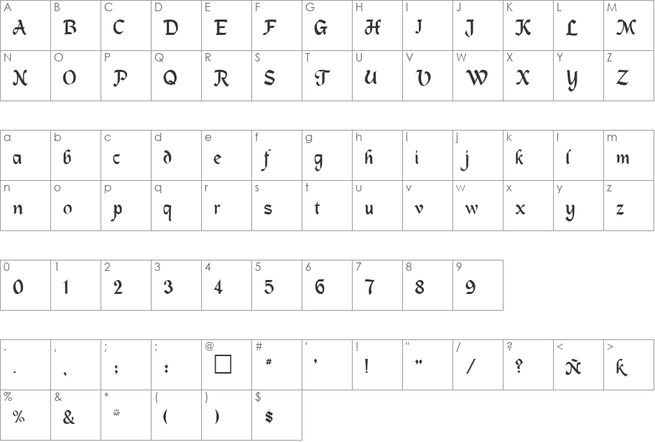 MAGNETA font character map preview