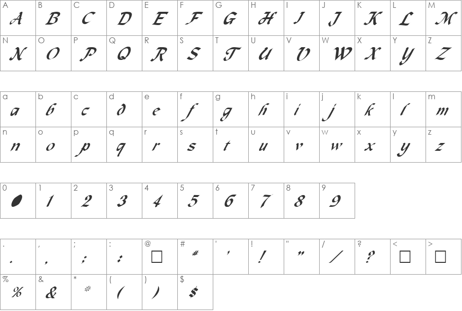 MAGNETC font character map preview