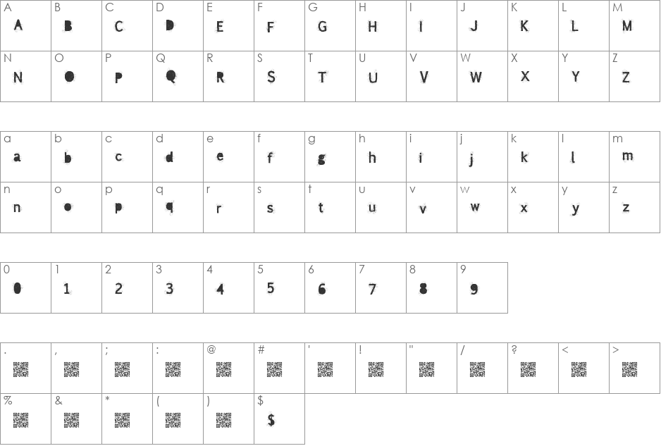 Magnetic font character map preview