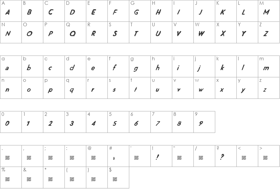 MagneticFriends font character map preview