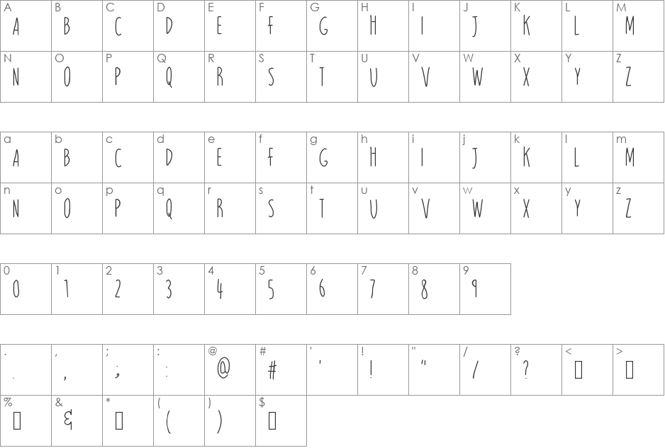 MAGNITUDE font character map preview