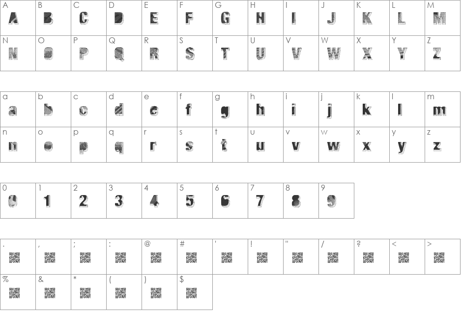 MajorBlack font character map preview